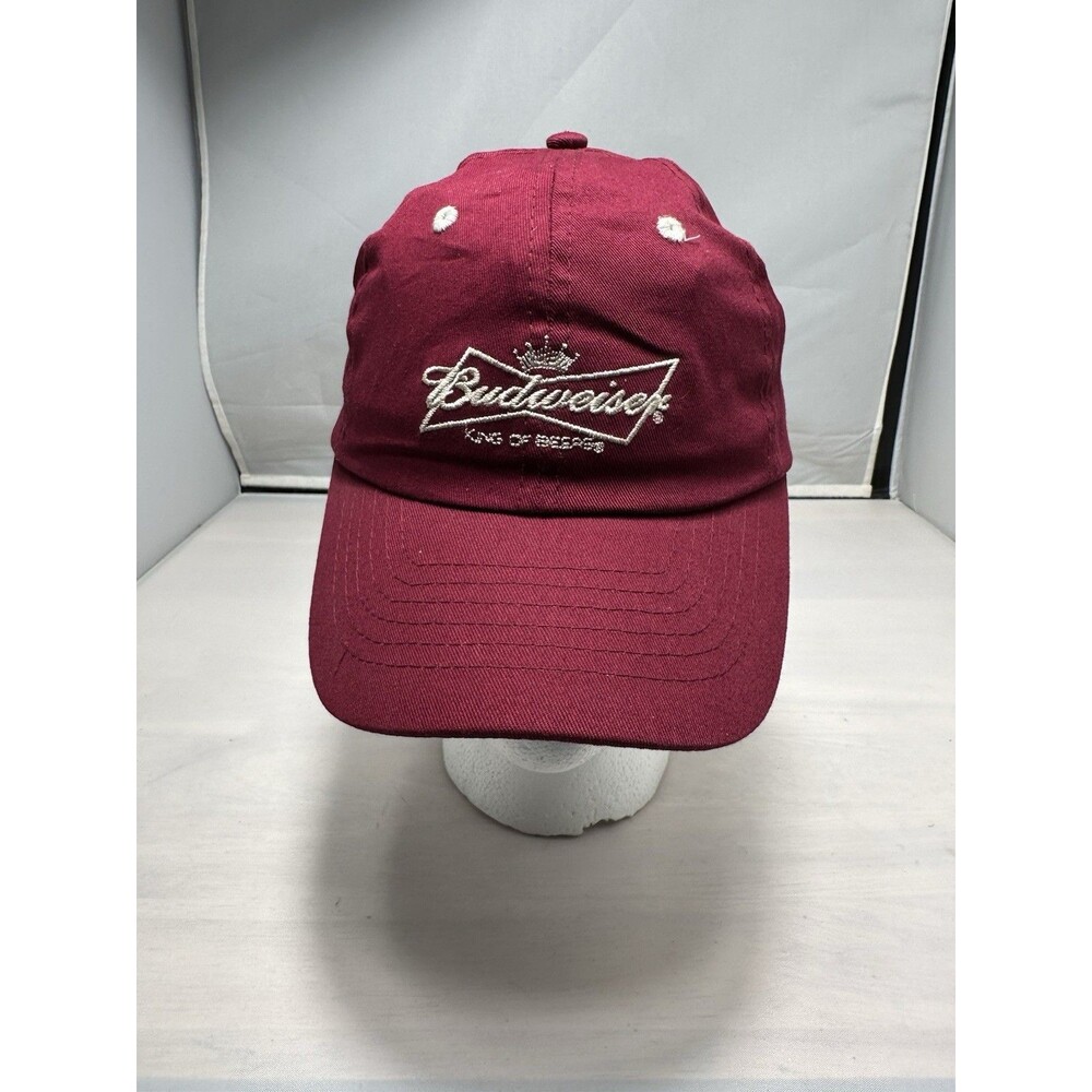 BURGUNDY BUDWEISER "KING OF BEERS" HAT STRAPBACK ADJUSTABLE VGC F1